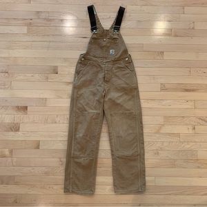 Carhartt Youth Boys Size 14 Brown Overalls Coveralls Bibs